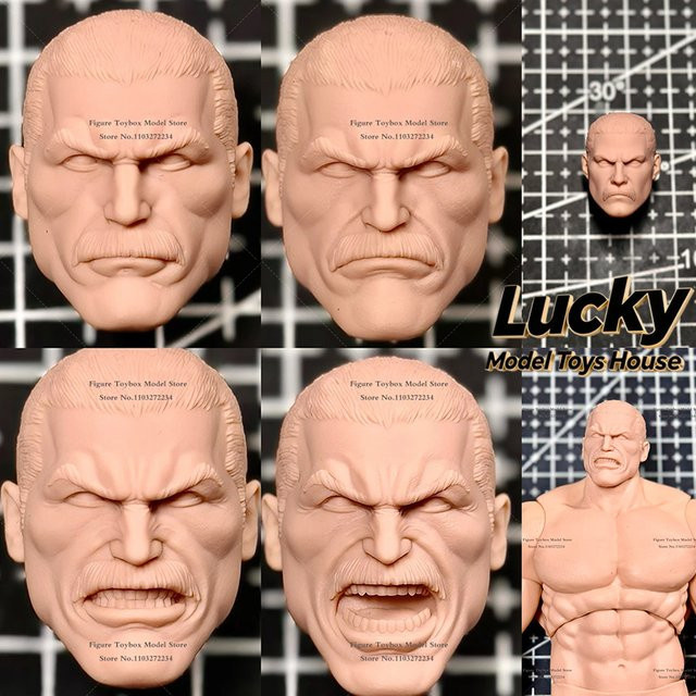 Bandai Thragg Tough Guy Man Soldier, unbemalte Kopfskulptur, weiß, Zubehör - Bild 1