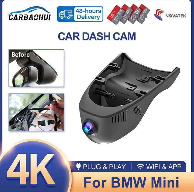 CARBAOHUI 4K UHD Dashcam im OEM-Stil für MINI Cooper, Clubman, Countryman (Modelle 2014–2023, F54, F55, F56, F57, F60), Schwarz - Bild 1