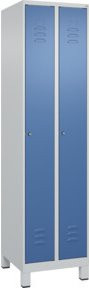 C+P Spind Classic PLUS Garderobenschrank mit 2 Abteilen, Stahlkonstruktion, Zylinderschloss und 3 Garderobenhaken, H x B x T: 195 x 50 x 50 cm - Bild 1