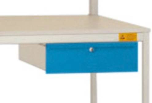 Manuflex LD4123.5012 ESD-Einzelschubfach mit Schloss, Lichtblau RAL 5012, B/T/H: 42,5 x 55,0 x 13,5 cm - Bild 1