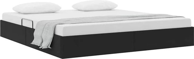 vidaXL Aufbewahrungsbett mit Kopfteil aus Samt und Metall in Schwarz, B/T/H: 160 x 200 x 28 cm - Bild 1