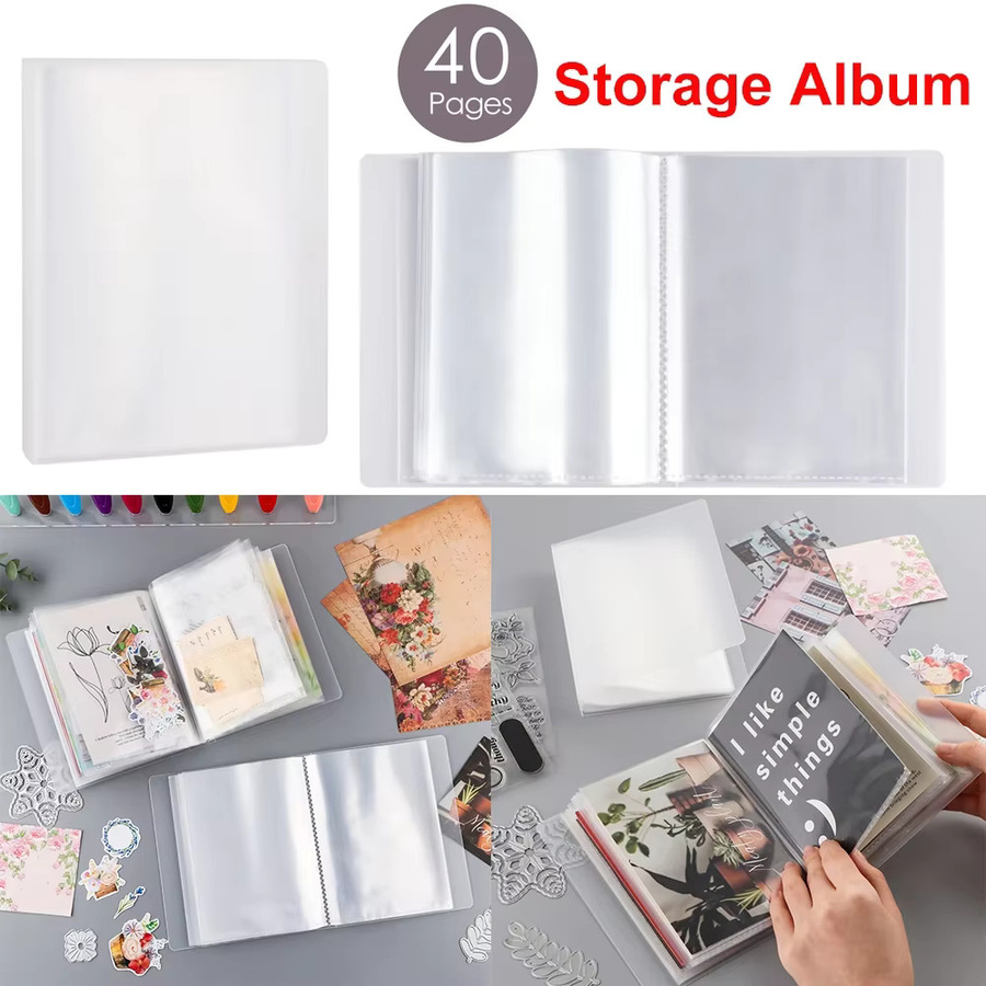 Mehrzweck-Fotoaufbewahrungsalbum im A6-Format mit 40 Seiten und transparenten Aufklebern für Scrapbooking, Stempel und Stanzformen - Bild 3