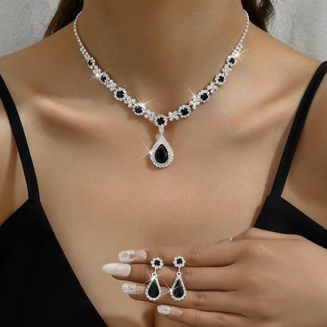 YIRAN Jewelry Schmuckset, Kupfer, Silber, Kristall, Damen - Bild 1
