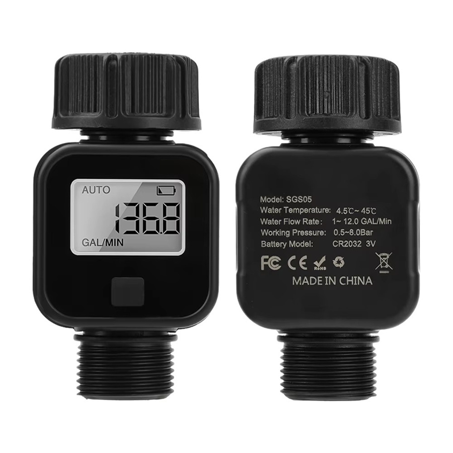 Gaqqee Wasserdurchflussmesser mit LCD-Bildschirm, hochpräziser elektronischer Rekorder für die Gartenbewässerung im Freien - Bild 7