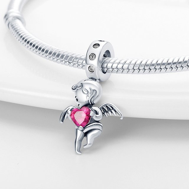 Charms Original Anhänger Engelsflügel, 925 Silber vergoldet, Perle, Damen - Bild 1
