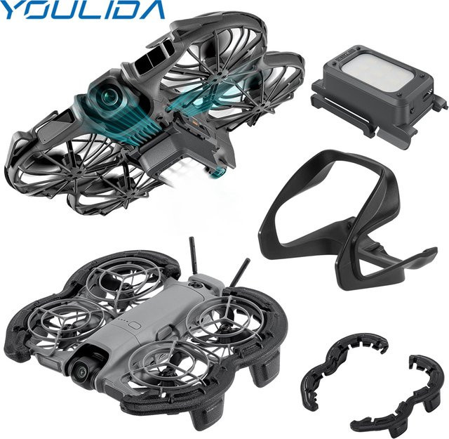 DJI Neo 2 Zubehör Set mit LED Fahrwerk Nachtflug Navigation Licht, Schwimm-Propellerschutz und Gimbal-Schutzhülle - Bild 1