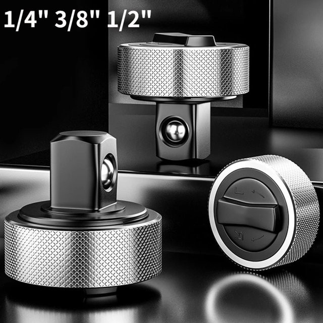 3-teiliges Mini-Ratschen-Steckschlüssel-Set aus Stahl in Silber mit 1/4 Zoll, 3/8 Zoll und 1/2 Zoll Antrieb - Bild 1