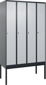 C+P Spind Classic PLUS Garderobenschrank mit 4 Abteilen, Gestell aus Stahl, Farbe: anthrazitgrau/lichtgrau/schwarzgrau, B/T/H: 120 x 50 x 212 cm - Bild 1