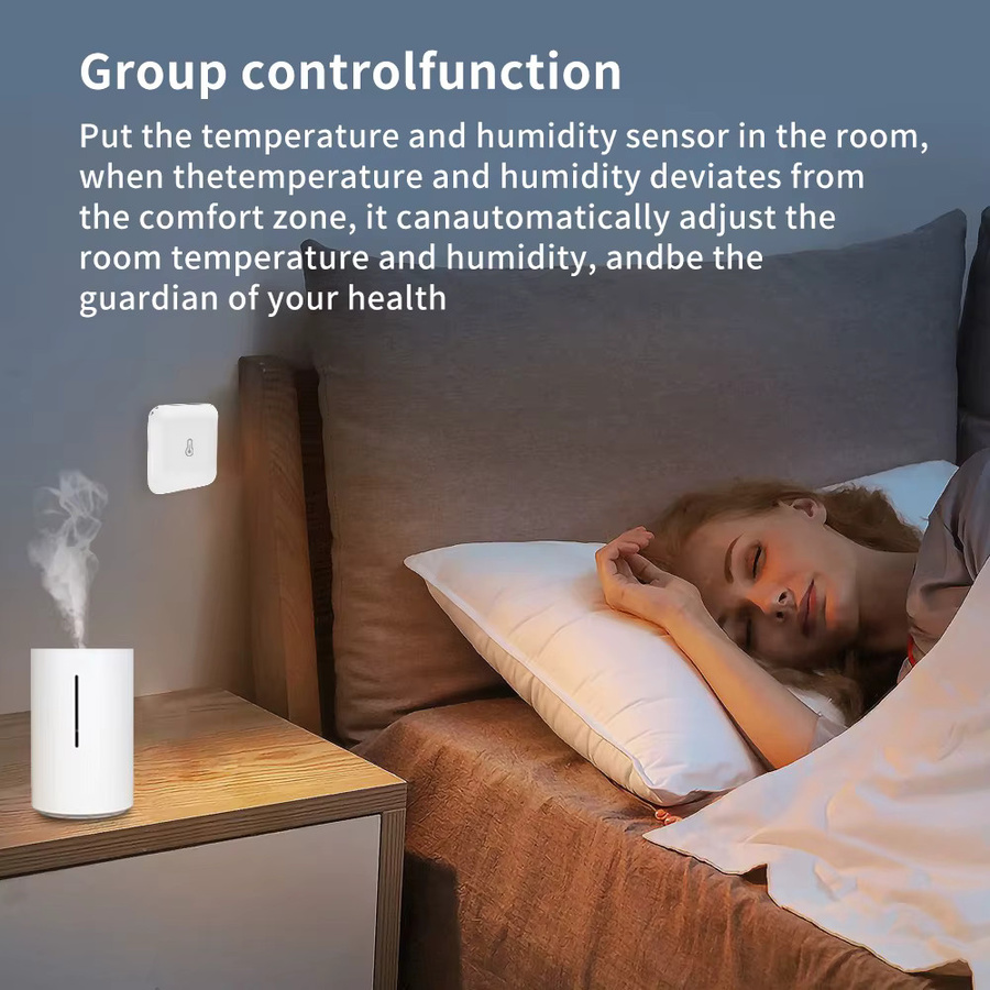 LINCUKOO Zigbee Kabelloser Intelligenter Sensor Weiß Kompakter Temperatur- und Feuchtigkeitsmonitor Kompatibel mit Alexa und Google Home Assistant - Bild 2