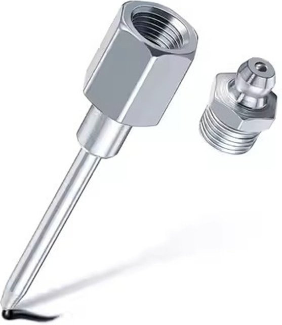 Vibratite Fettinjektor Nadel-Adapter mit Öldüse und Luftdüse in Silber - Bild 1