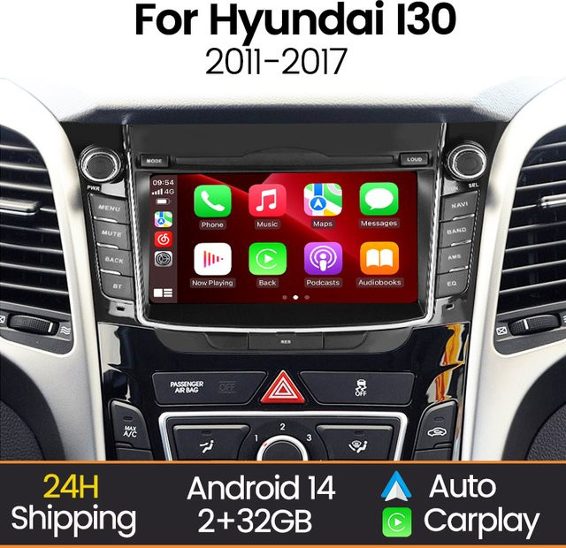 MEKEDE 7 Zoll Android Auto und CarPlay Autoradio für Hyundai I30 Elantra GT 2011-2017 mit Bluetooth und GPS-Navigation in Schwarz - Bild 1