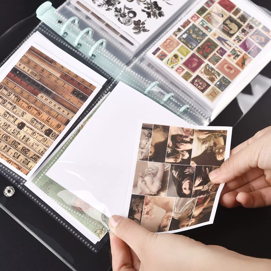 Transparente A5 6-Loch Aufbewahrungstasche aus Kunststoff für Scrapbooking und Briefmarken Organizer - Bild 2