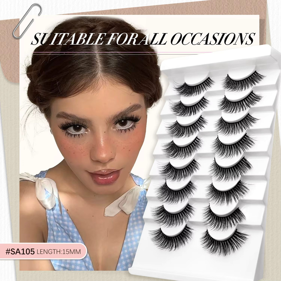 Veltrinay Falsche Wimpern, Black, Natürlich, Unisex - Bild 3