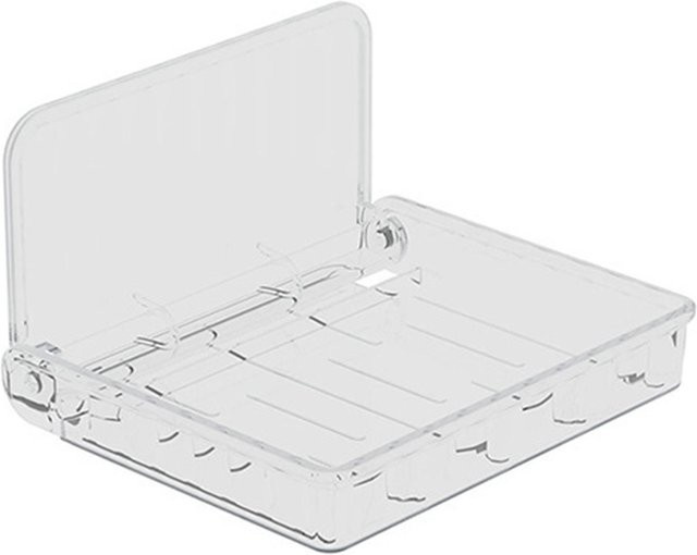 Wosawe Wandmontiertes Klappregal, transparent, faltbares Schwimmregal für Badezimmer und Waschbecken - Bild 1