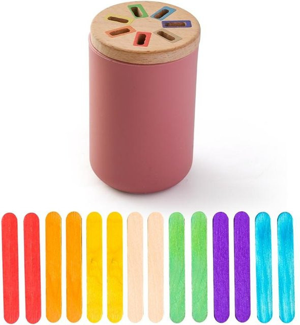 Binchi Montessori Regenbogenfarben Sortieren, Holz, ab 1,5 Jahre - Bild 1