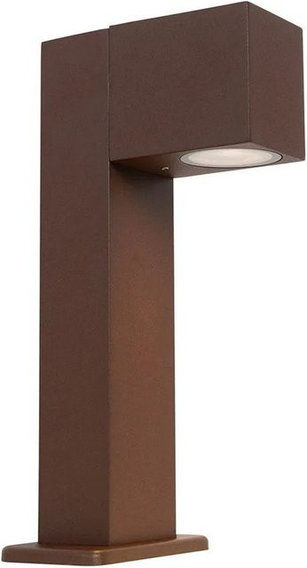 QAZQA Baleno Industrielle Stehende Außenlampe aus Aluminium in Rostbraun, IP44, Höhe: 30 cm - Bild 1