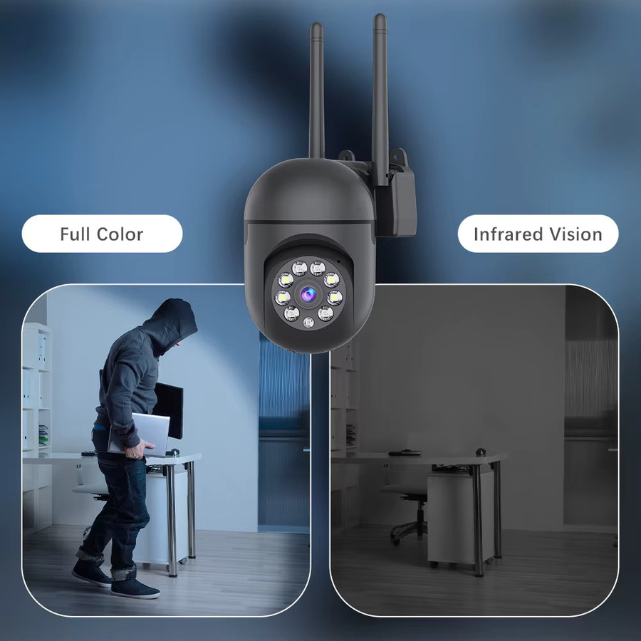 Woolink 3MP WLAN Smart Home Überwachungskamera mit Schwenk- und Neigefunktion, Farbnachtsicht und Bewegungserkennung, Schwarz - Bild 2