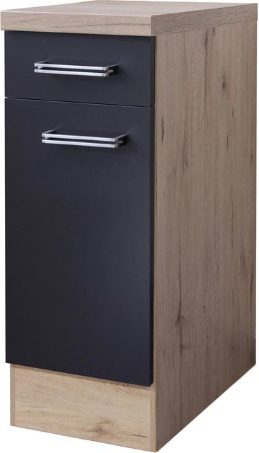 Flex-Well Küchen-Unterschrank Lara in Anthrazit und Eiche, Breite: 30 cm - Bild 1