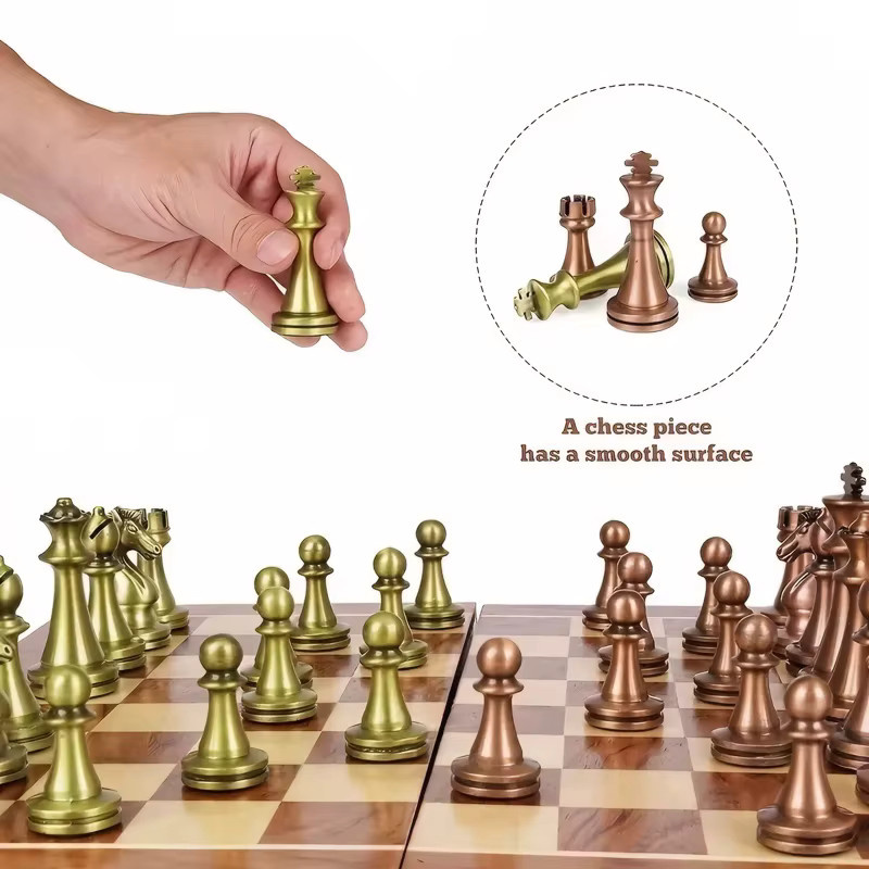Yernea Schachspiel, Antik Bronze, Strategiespiel - Bild 5