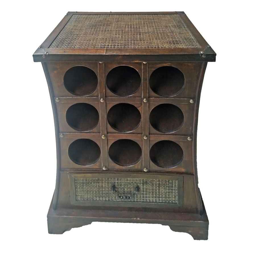 DELUKE Weinregal KUKO im Kolonialstil aus Holz in Dunkelbraun, B/T/H: 58 x 46 x 29 cm - Bild 2