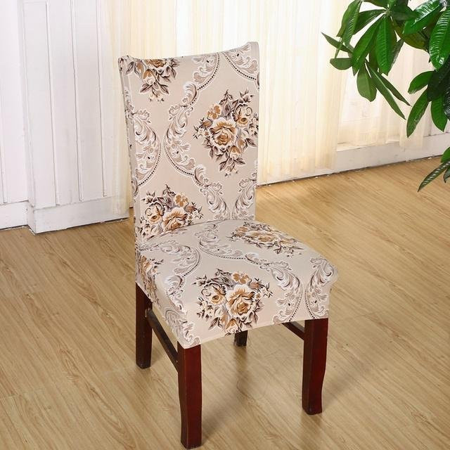 Housmife Elastische Stuhlbezüge aus Spandex für Esszimmerstühle, Beige, Universal Size - Bild 1