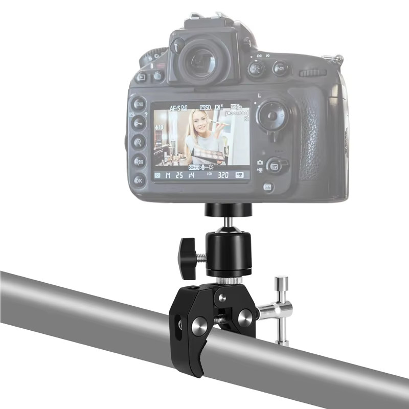 DIXSG 360 Grad Feste Halterung für Fotoausrüstung in Schwarz mit 1/4 Zoll Schraubzubehör für Kameras, Projektoren und Lichtstative - Bild 2