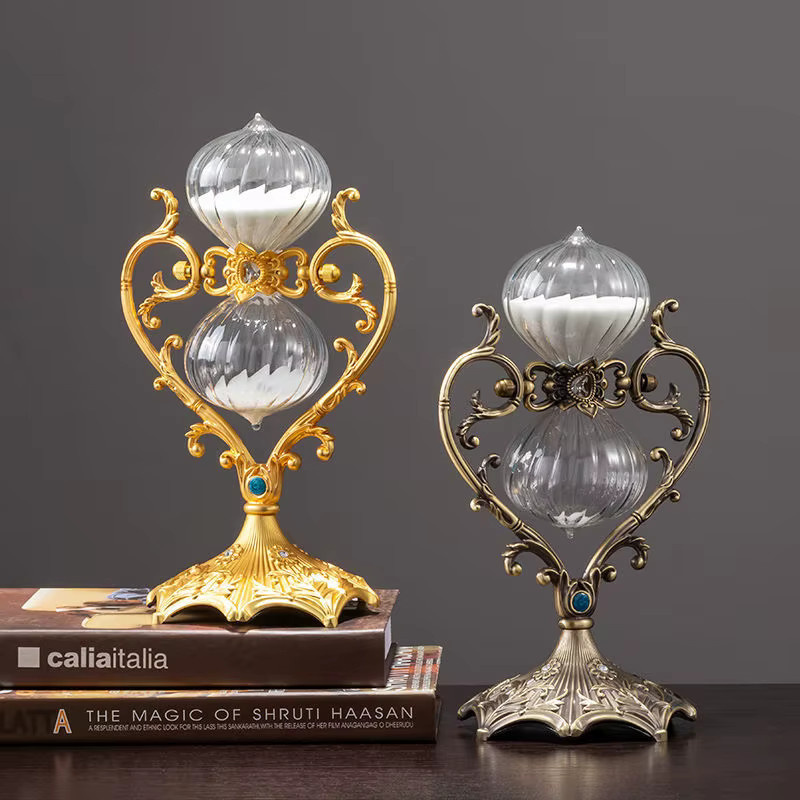 ZHOUZHI Sanduhr im Vintage-Stil aus Glas und Zinklegierung in Gold - Bild 2