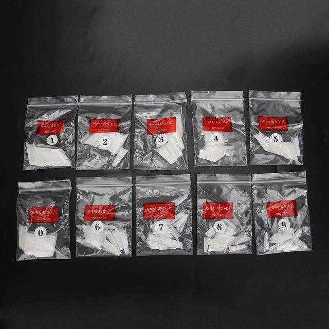 Koogeelife Künstliche Nagelspitzen Französische Halbmaniküre, Naturfarbe gray, 500 Stück - Bild 1