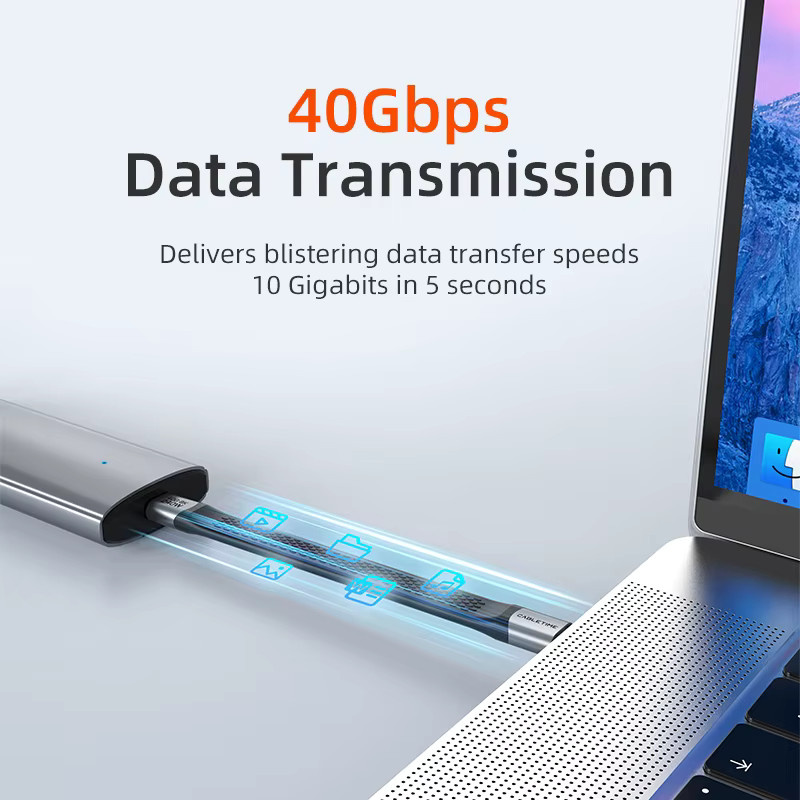 CABLETIME USB4 Datenkabel USB-C auf USB-C mit 40Gbps, PD 240W und 8K 60Hz, kompatibel mit Thunderbolt 3 und iPhone 15/16 Pro Max sowie SSDs - Bild 2