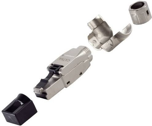BKL Electronic RJ45 Stecker CAT 6A STP 8P8C werkzeuglos in Silber - Bild 1