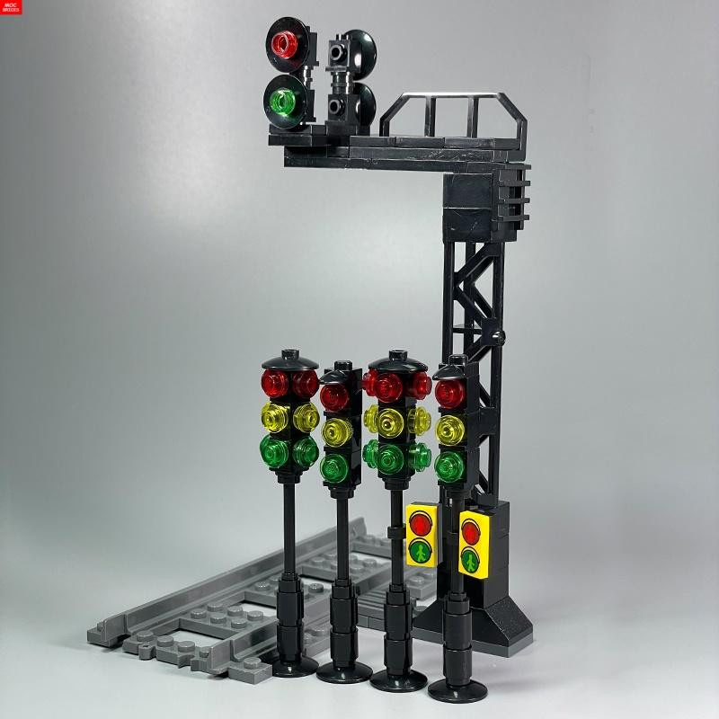 Yiran toy MOC Bausteine Bahnverkehr Stadt Rote Ampel ab 6–12 Jahren - Bild 1