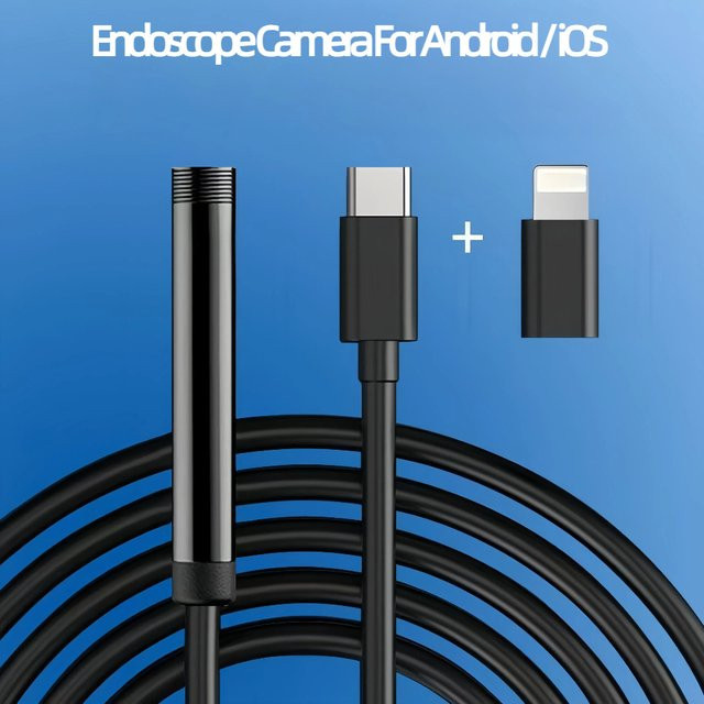 JCWHCAM USB-C Endoskop Kamera mit 1080P 2MP Auflösung für Android und iOS in Schwarz - Bild 1