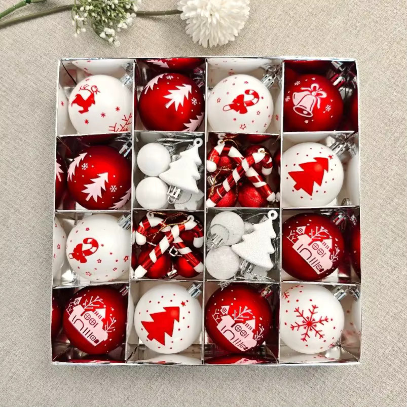 WSUEL Weihnachtsbaum Dekoration Set mit 46 farbenfrohen Weihnachtskugeln, Schneeflocken und Cartoon-Motiven in Mehrfarbig - Bild 5