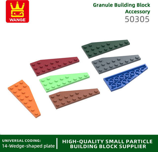 Wange 40-teiliges Set Bausteine 8x3 Linke Keil Platte Bunt / Mehrfarbig - Bild 1