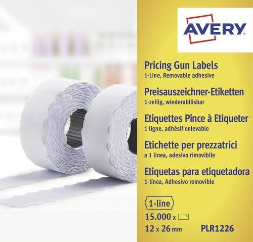 Avery Zweckform Auszeichnungsetiketten PLR1226 weiß, wiederablösbar, Breite: 26 mm, Höhe: 12 mm - Bild 1
