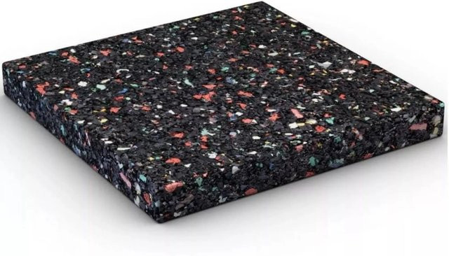 Karibu Unterlegpads aus Gummi für Gartenhäuser, Schwarz, 96 Stück, B/T/H: 7 x 7 x 0,8 cm - Bild 1