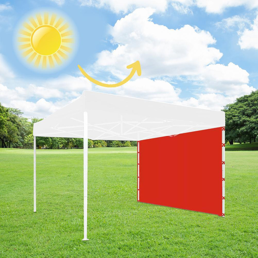 Koogeelife Faltbares Seitenwandpaneel für Pavillonzelt in Rot, Outdoor-Sonnenschutz mit Clamp-Befestigung, B: 300 cm, H: 200 cm - Bild 3