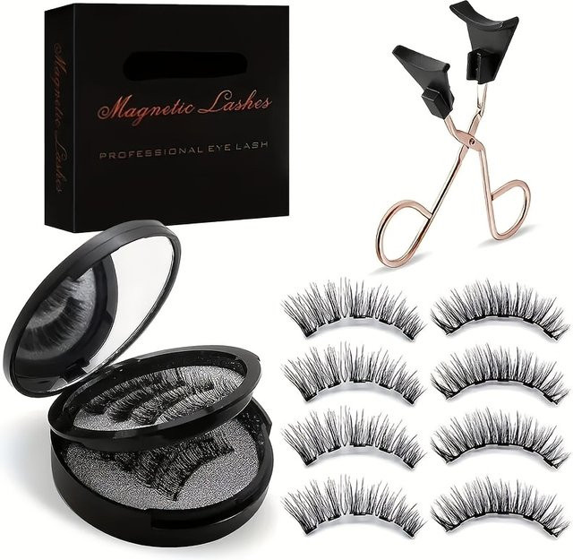 Magnetisches Wimpern Kit, 8 Stück, Schwarz, Natürlich, Unisex - Bild 1