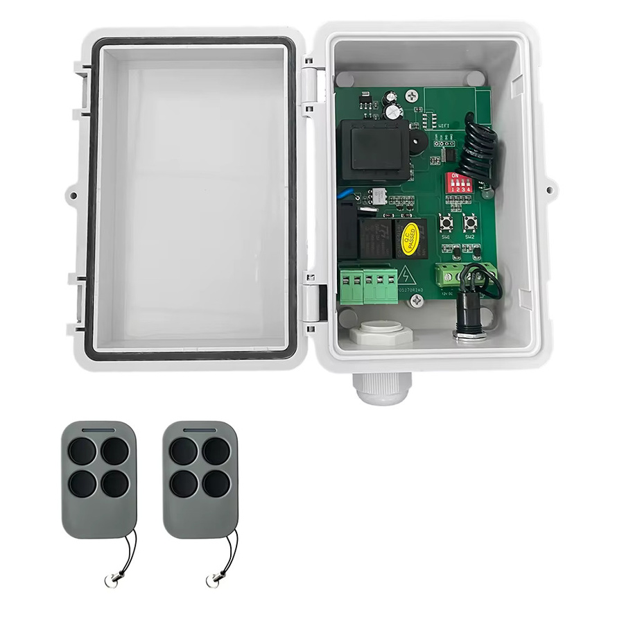 KUANGZIPENG Steuerplatine für Garagentor und Rollladen mit 433 MHz Fernbedienung und Sender, AC 220 V-230 V - Bild 1