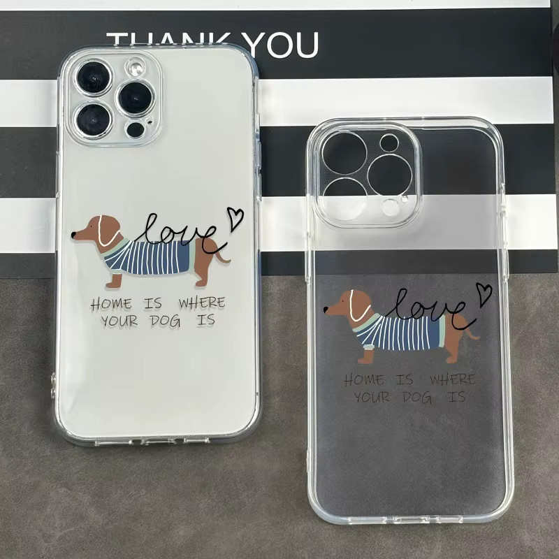 Transparente TPU-Handyhülle mit Dackel-Muster für Apple iPhone 17 16 15 14 13 12 11 Pro Max Plus Mini und XS XR X - Bild 2