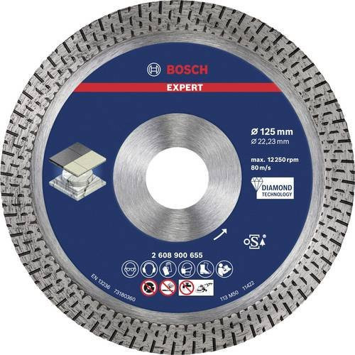 Bosch Expert HardCeramic Diamanttrennscheibe für Fliesen und Stein, Durchmesser: 125 mm, Bohrungs-Ø: 22,23 mm, Farbe: Multicolour - Bild 1