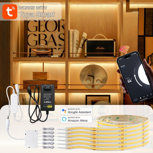 Tuya Smart LED COB Schrankleuchte mit WiFi und Zigbee App-Steuerung, 24V, Weiß - Bild 1