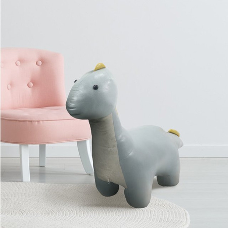 HTI-Living Kinderhocker Dino Langhals in Grau mit Tiermotiv