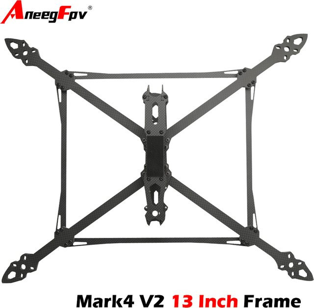 Mark4 V2 Kohlefaser 13 Zoll RC Racing FPV Crossing Drone Rahmen, Schwarz - Bild 1