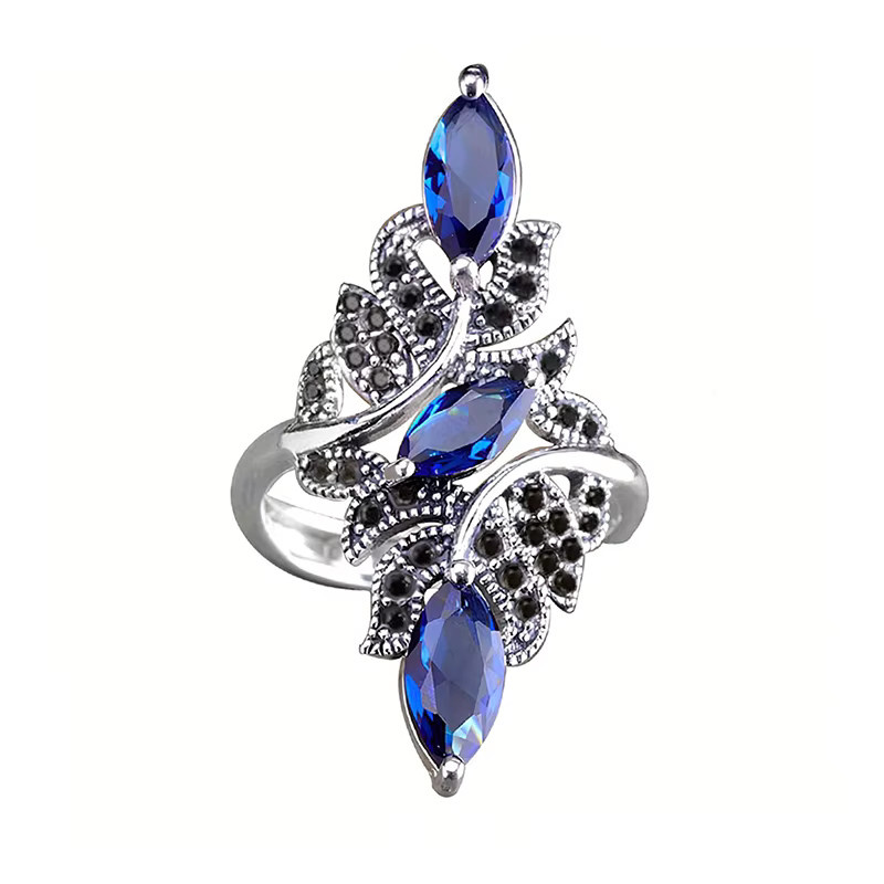 Huitan Ring Damen, Silber, Zirkonia, Marquise-Design - Bild 3