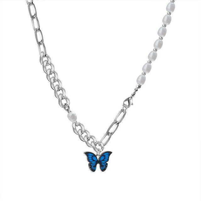 Perlenkette Schmetterling, Titanstahl, Damen, weiß - Bild 1