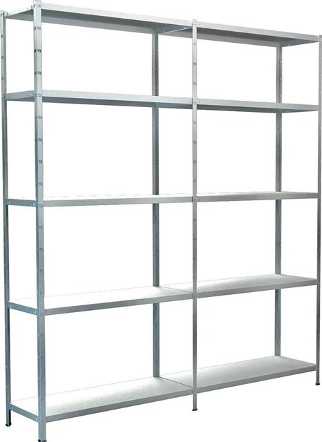 SCHULTE REGALWELT Steckregal-Set mit Anbauregal in Weiß, 10 Böden, Höhe: 200 cm, Breite: 180 cm, Tiefe: 35 cm - Bild 1