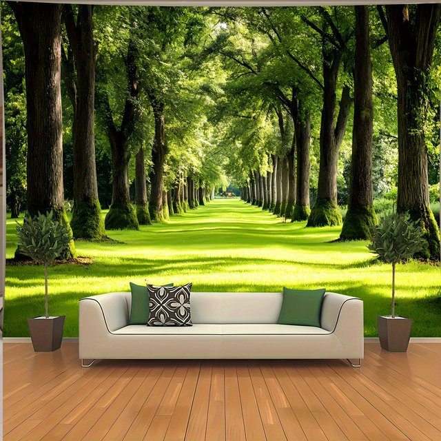 VIKAMA Wandteppich mit natürlicher Landschaft aus Polyester zur Wanddekoration für Schlafzimmer, Wohnzimmer und Büro - Bild 1