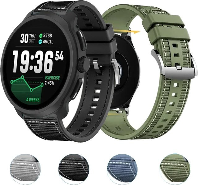 COROS Uhrenarmband Silikon, 22 mm, Schwarz, Unisex - Bild 1