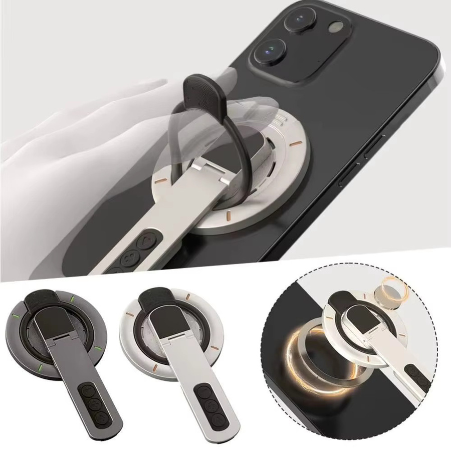 Doppelseitiger magnetischer Handyhalter mit 360 Grad Drehung und Fingerring in Weiß für iPhone 17 16 15 - Bild 2
